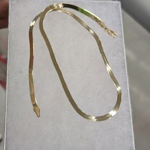 10kt Real Gold Herringbone Chain 4mm 16 Inch